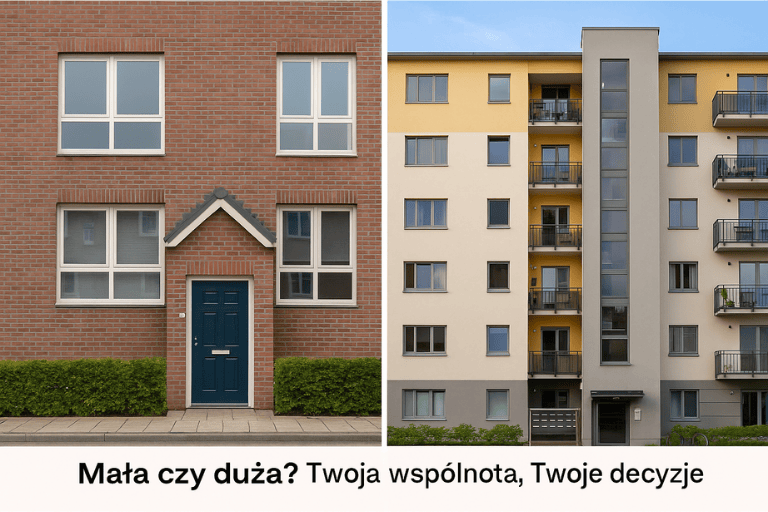 różne typy budynków - jeden wspólnota mała i drugi wielo-lokalowa